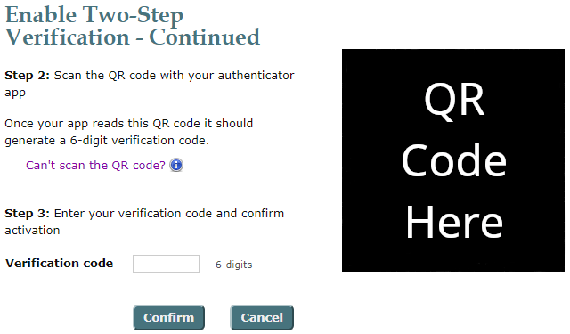 enable two-step verification code